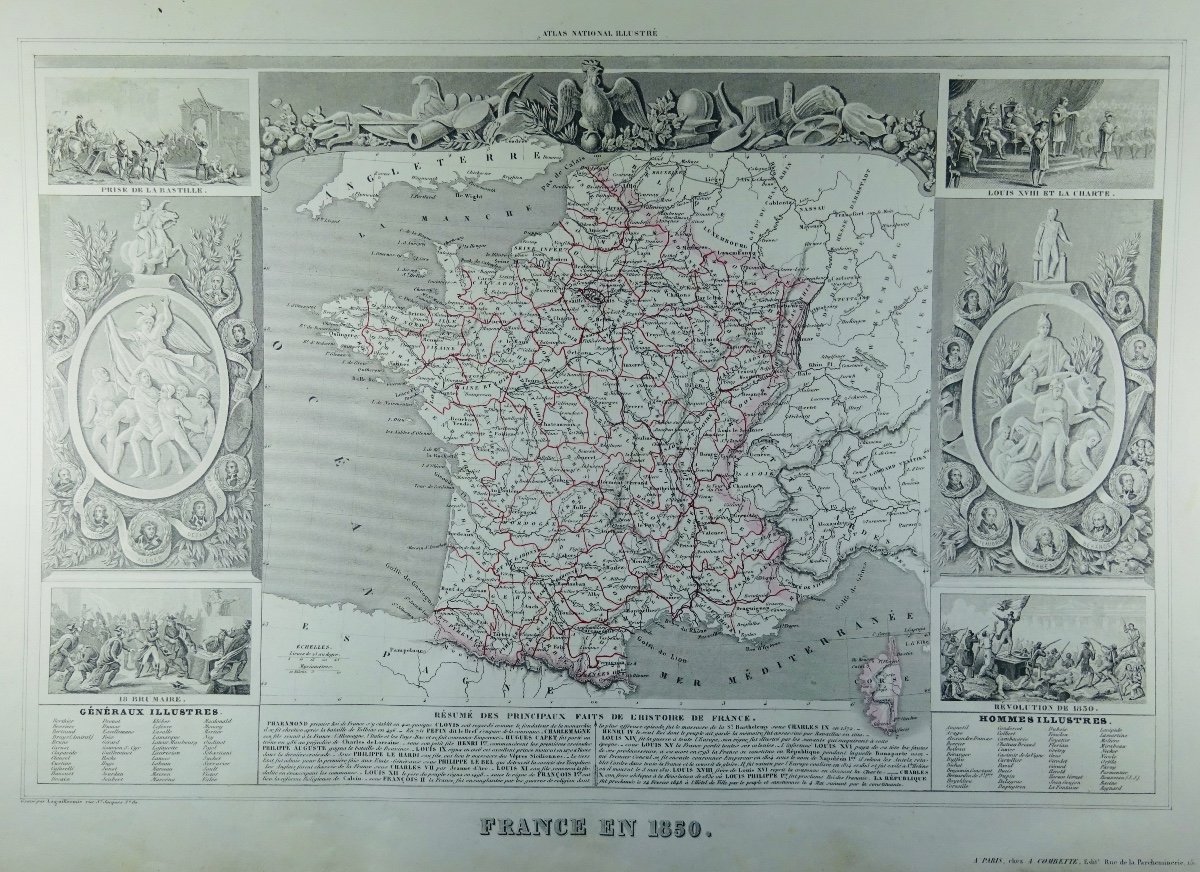 Levasseur - Universal Atlas Of Physical And Political Geography. Combette, 1849. To Be Restored.-photo-4
