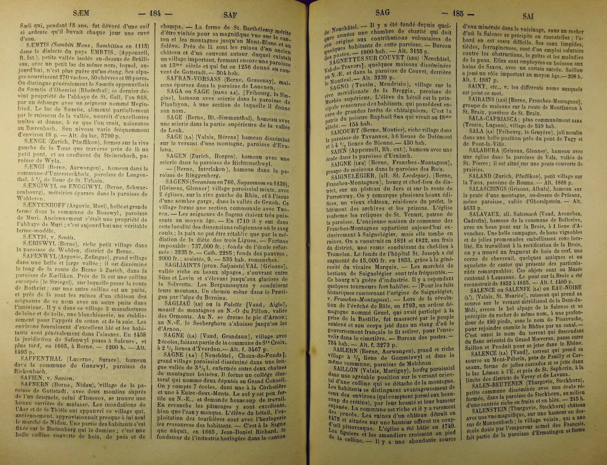 Lutz (marc), Sprecher (a. De) - Geographical And Statistical Dictionary Of Switzerland. 1859.-photo-4