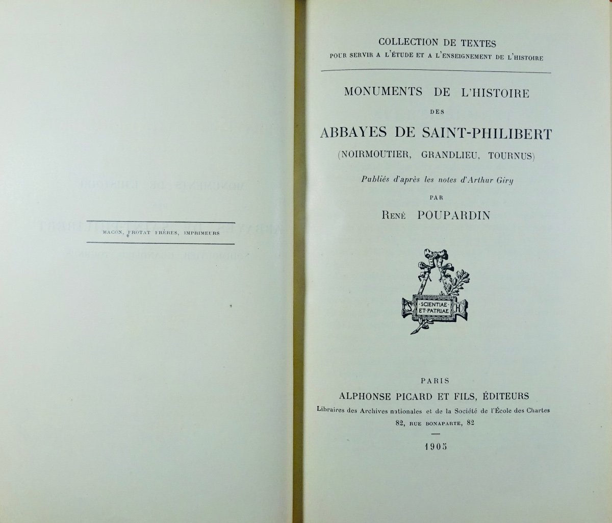 Poupardin (rené) - Monuments From The History Of The Abbeys Of Saint-philibert. Picard, 1905.-photo-2
