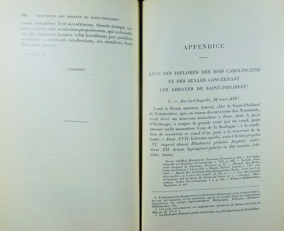 Poupardin (rené) - Monuments From The History Of The Abbeys Of Saint-philibert. Picard, 1905.-photo-4