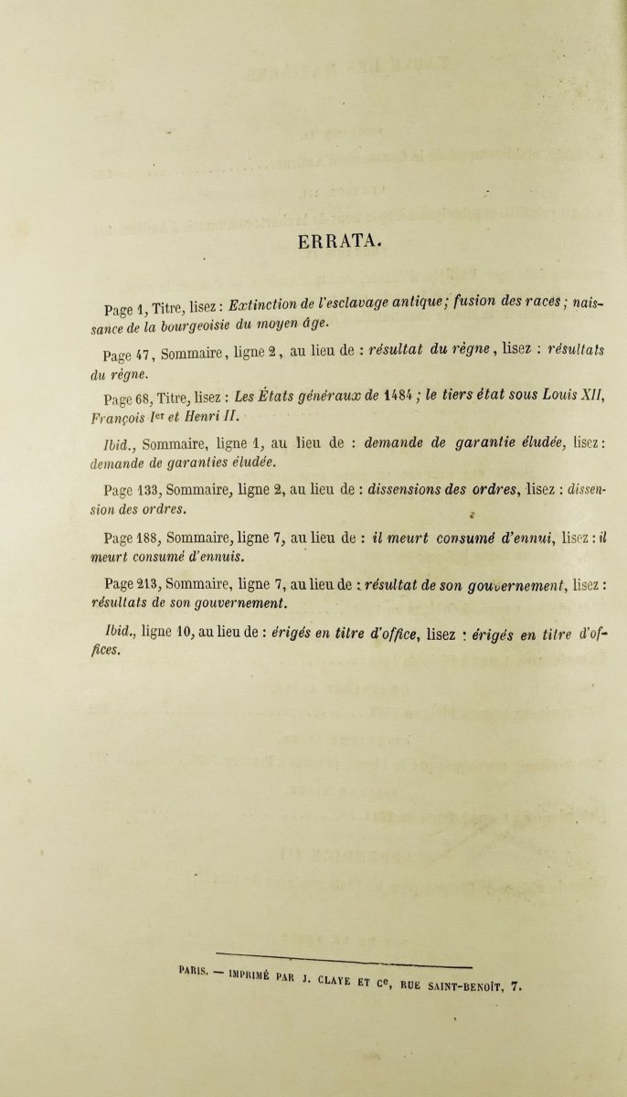 THIERRY (Augustin) - Essai sur l'histoire de la formation et des progrès du Tiers État. 1853.-photo-5