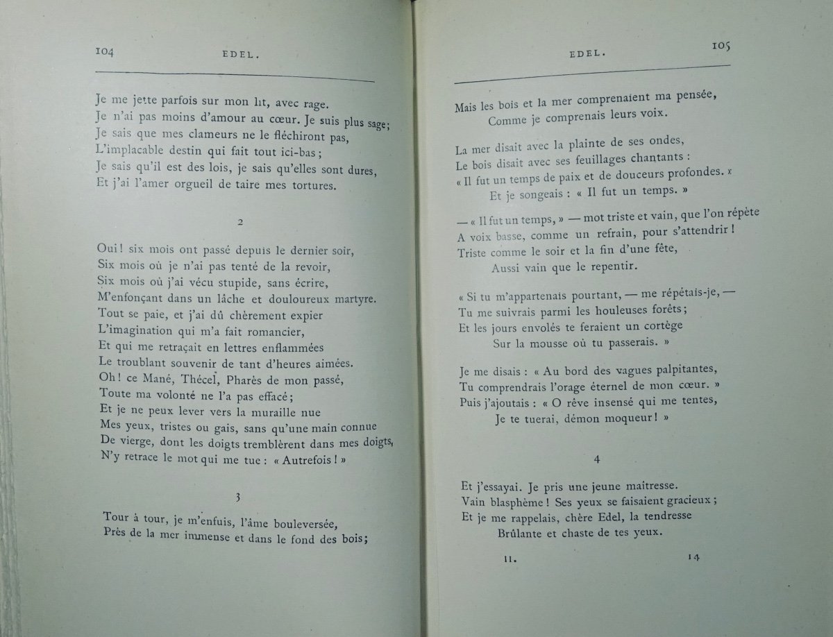 Bourget - Poetry. 1876 - 1882. Edel. Confessions. Alphonse Lemerre, Circa 1910, Publisher's Binding-photo-4