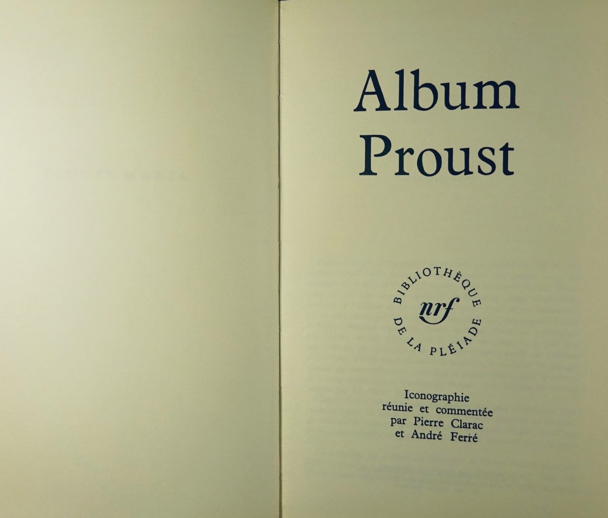 CLARAC et FERRÉ - Album Proust. Éditions Gallimard, 1965, en reliure d'éditeur avec jaquette.-photo-3
