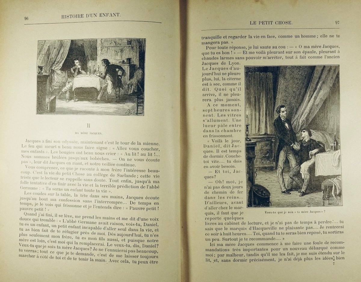 Daudet- Malot - Stevenson - Three Novels For Everyone. Hetzel, 1880, Publisher's Cardboard.-photo-2