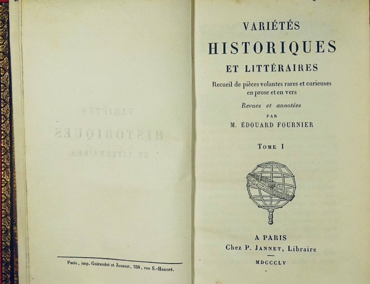 FOURNIER - Variétés historiques et littéraires. Jannet et Pagnèrre, 1855, reliure signée.-photo-3