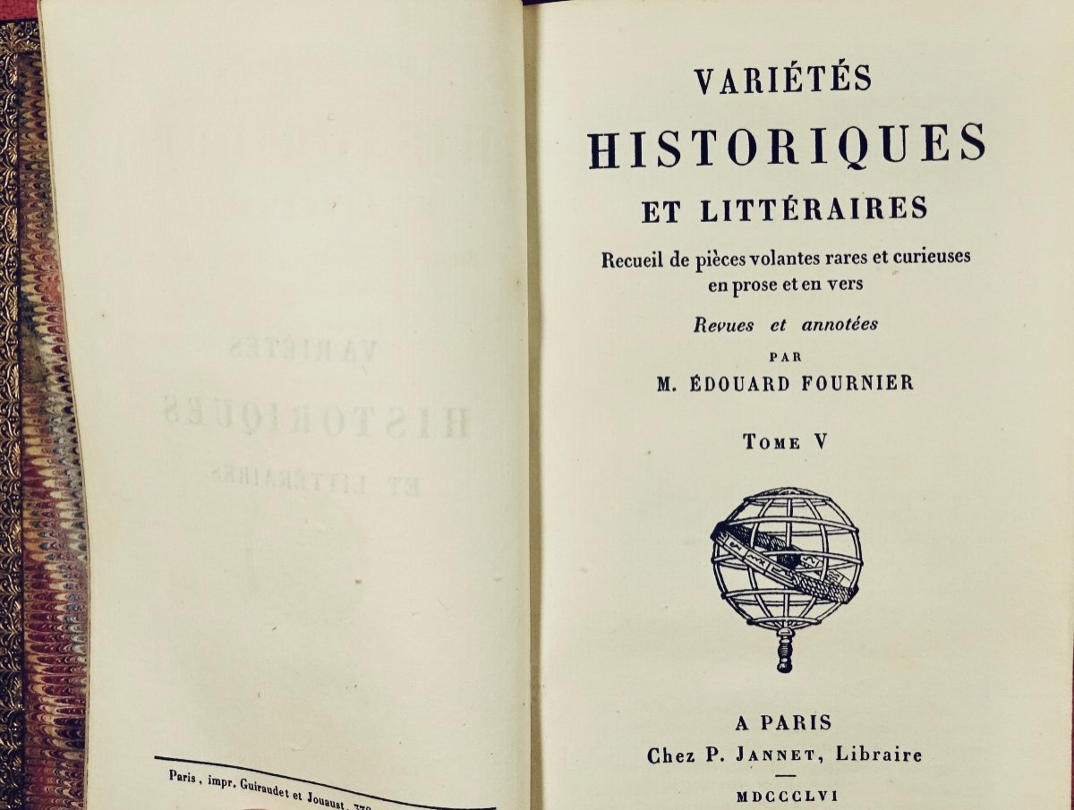 FOURNIER - Variétés historiques et littéraires. Jannet et Pagnèrre, 1855, reliure signée.-photo-7