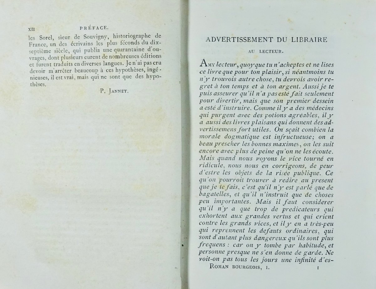 Furetière (antoine) - The Bourgeois Novel. Chez E. Picard, 1868, In Navy Blue Cardboard.-photo-1