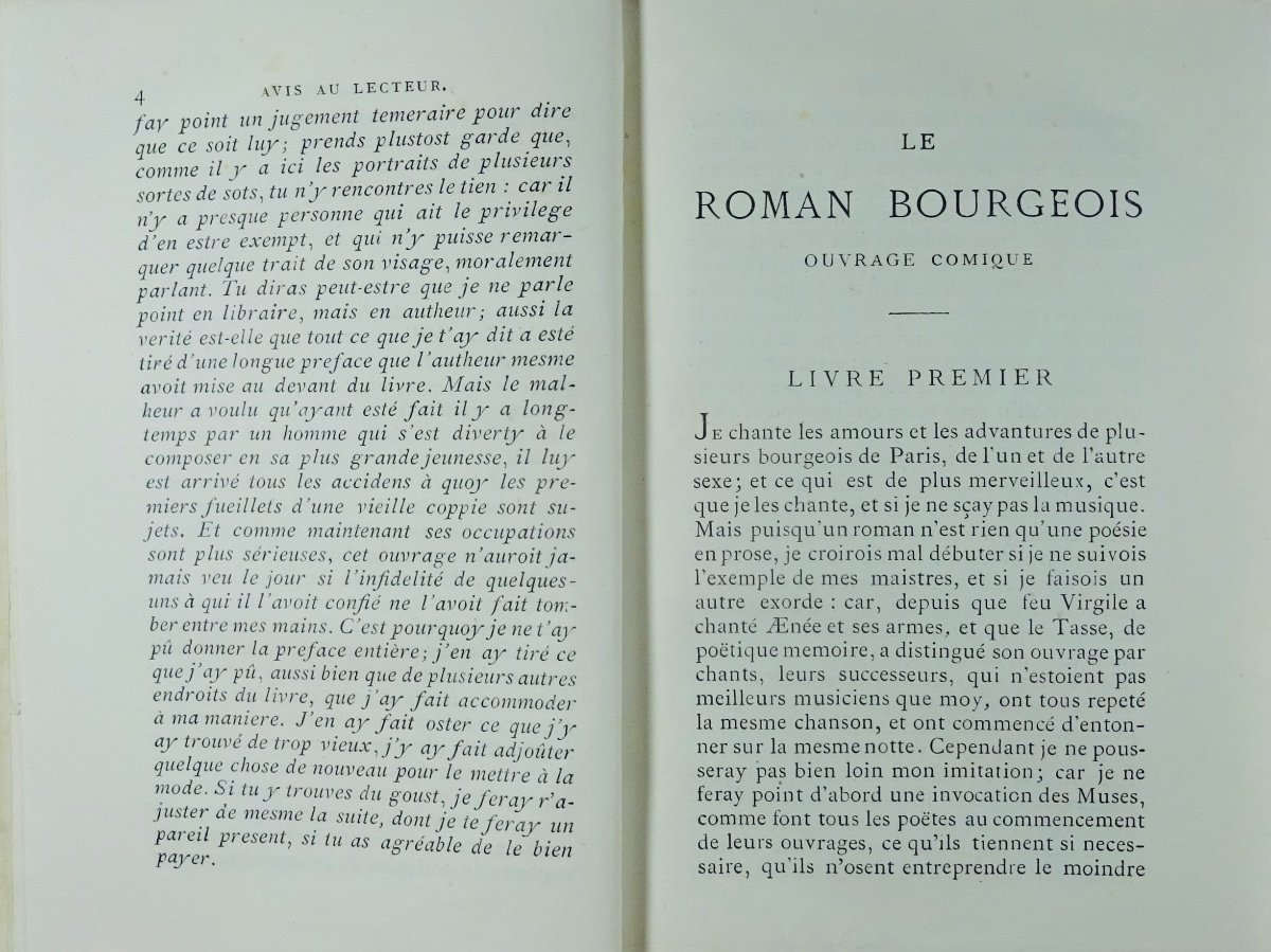 Furetière (antoine) - The Bourgeois Novel. Chez E. Picard, 1868, In Navy Blue Cardboard.-photo-2