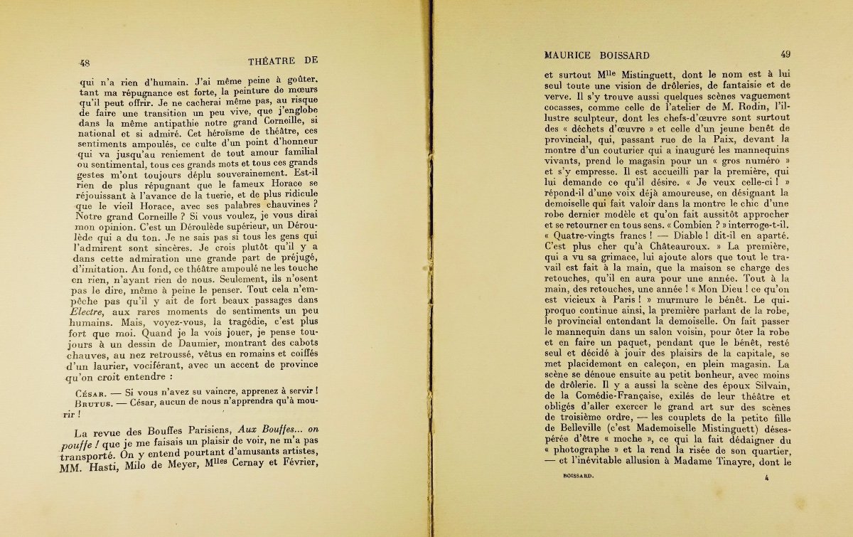 LÉAUTAUD (Paul) - Le théâtre de Maurice Boissard 1907-1923. Gallimard, 1926, édition originale.-photo-6