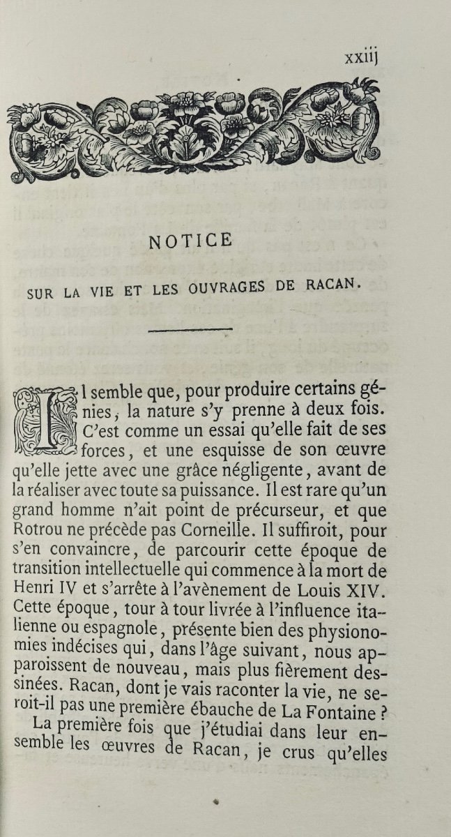 RACAN - Oeuvres complètes de Racan. Paris, Jannet, 1857 en cartonnage d'éditeur.-photo-3