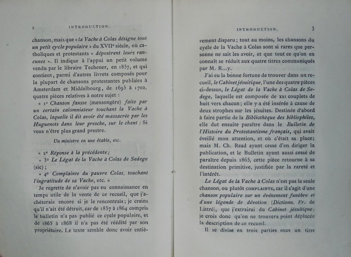 Sedege - The Legacy Of The Cow To Colas. Académie Des Bibliophiles, 1868, Copy On Laid Paper.-photo-2