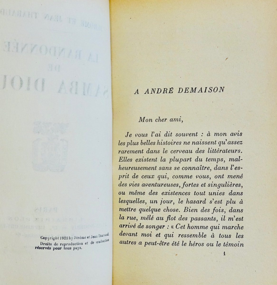 Tharaud (jérome And Jean) - Samba Diouf's Hike. Plon, 1939, Sent By The Author-photo-4