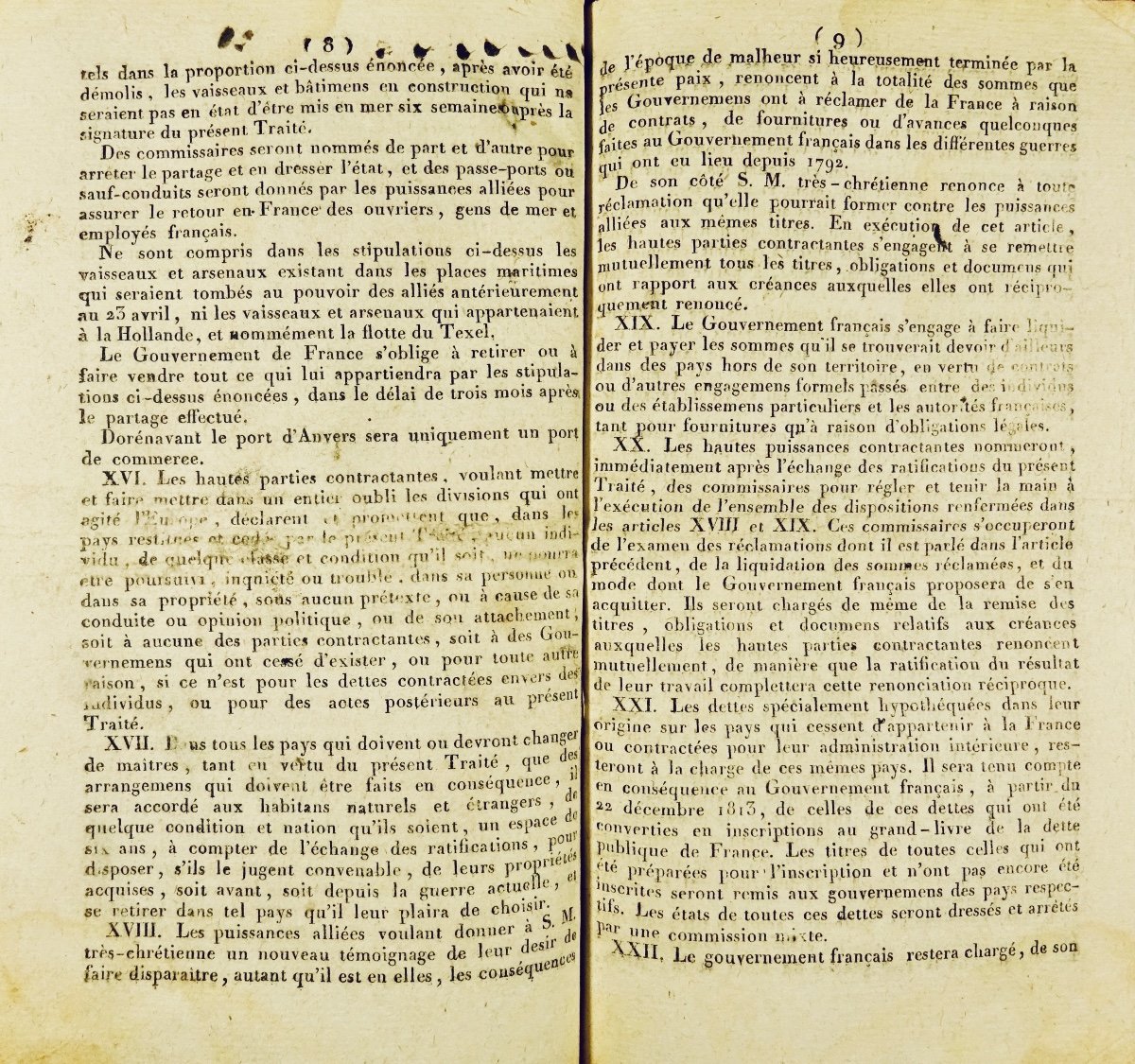 Traité de paix. Au nom de la très-sainte et indivisible trinité. Nancy, Chez Guivard, 1814.-photo-3
