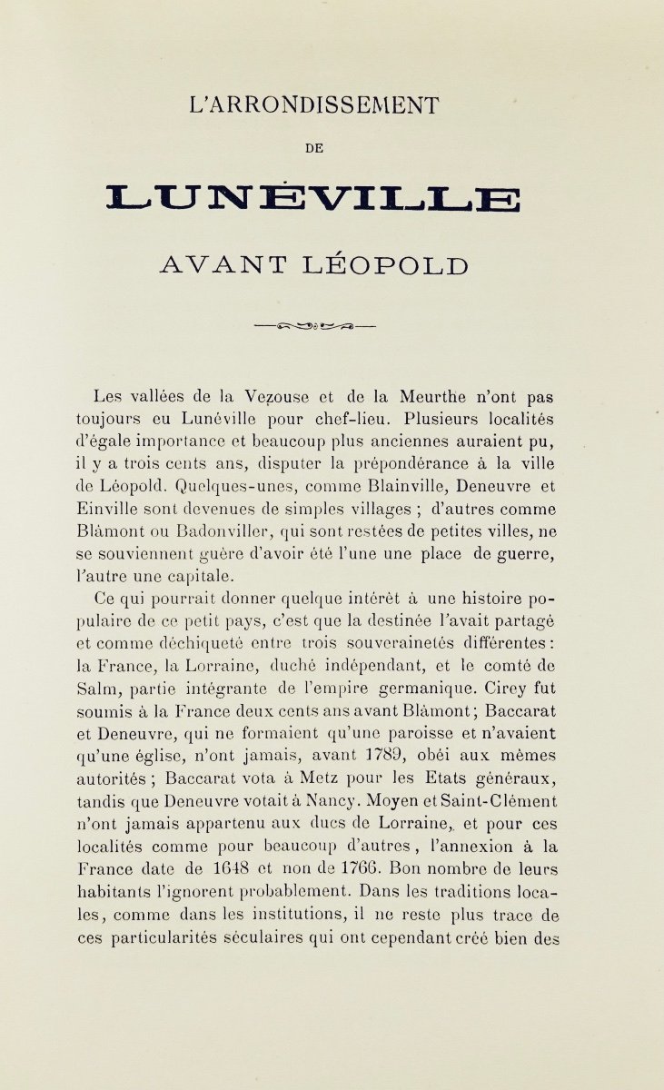 AMBROISE (Émile) - L'arrondissement de Lunéville avant Léopold (1595-1697). 1887.-photo-3