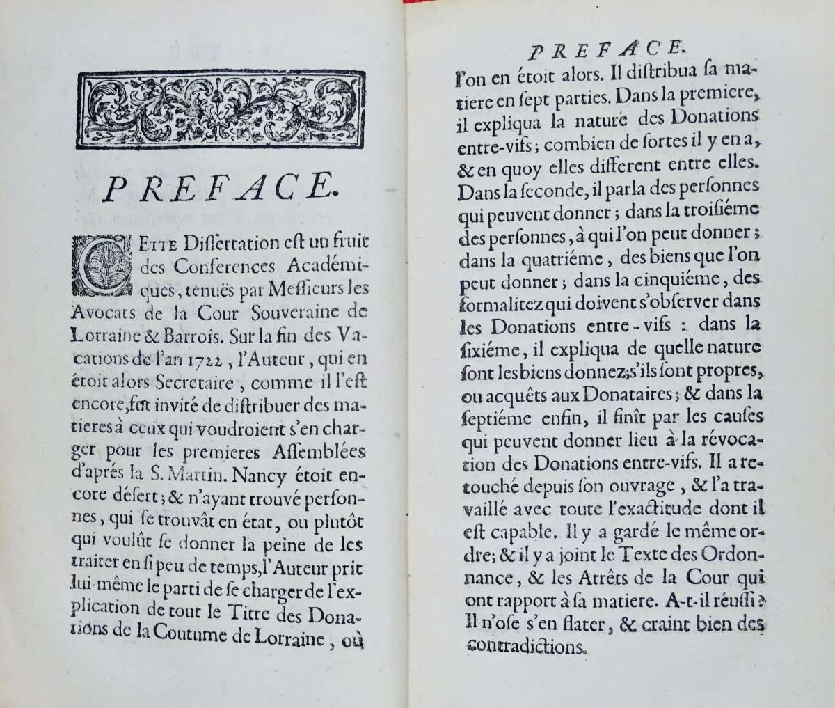 Dissertation On Title X. Of The Customs Of The Duchy Of Lorraine. Nancy, Cusson, 1725.-photo-4