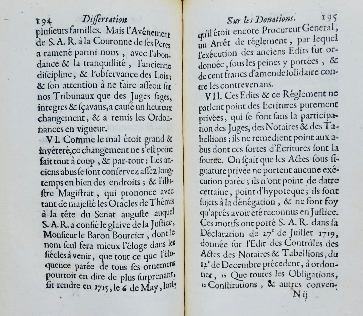 Dissertation On Title X. Of The Customs Of The Duchy Of Lorraine. Nancy, Cusson, 1725.-photo-8