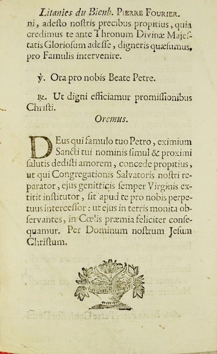 Litanies du bienheureux Pierre Fourier. S.l., S.e., Vers 1780. Broché.-photo-2