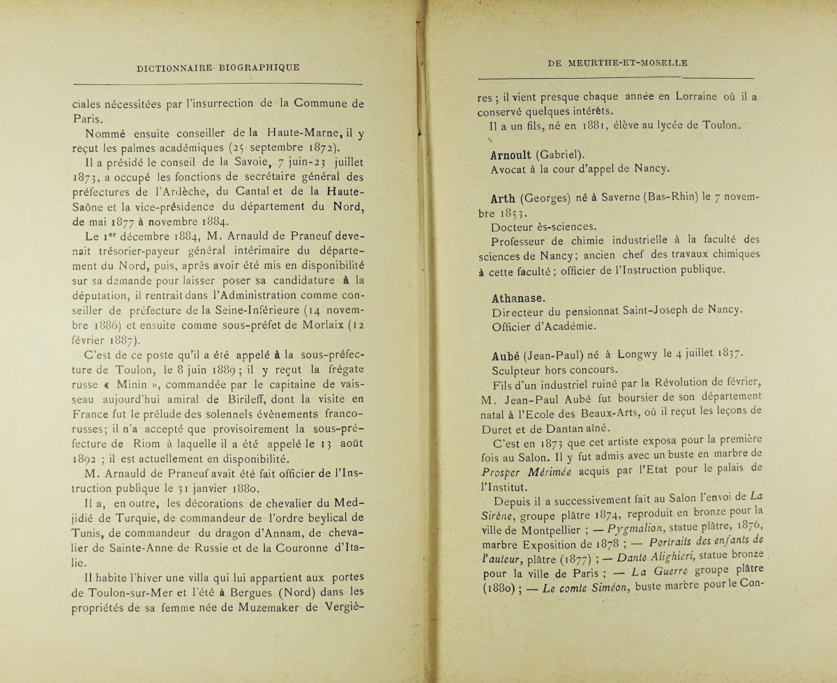 Departmental Dictionaries. Meurthe And Moselle. Jouve, 1896, Publisher's Cardboard.-photo-1