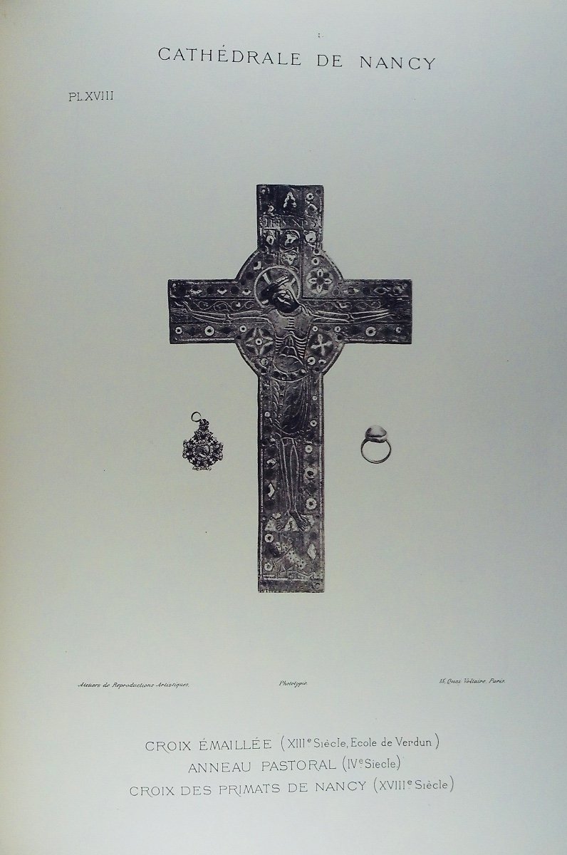 AUGUIN (Ed.) - Monographie de la cathédrale de Nancy. 1882, reliure d'époque, 20 planches.-photo-7