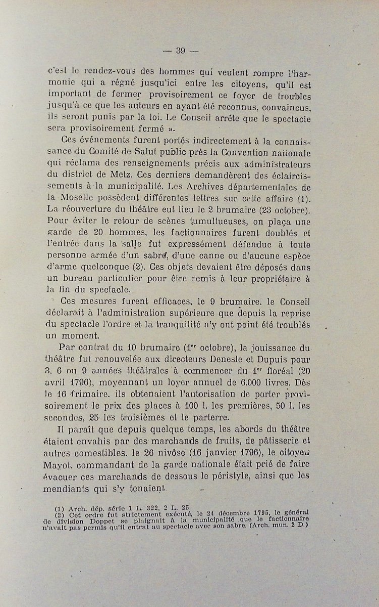 Barbé - The Theater In Metz During The Revolution (1790 - Year Ii) - 1800. Published In 1928, Paperback.-photo-4