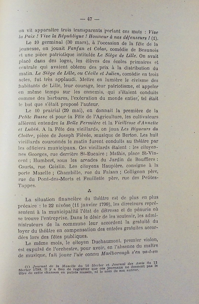 Barbé - The Theater In Metz During The Revolution (1790 - Year Ii) - 1800. Published In 1928, Paperback.-photo-6