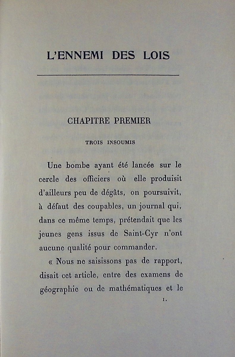 Barres - The Enemy Of The Laws. Emile-paul Frères Publisher, 1910, One Of 15 Copies On Japanese Paper.-photo-1