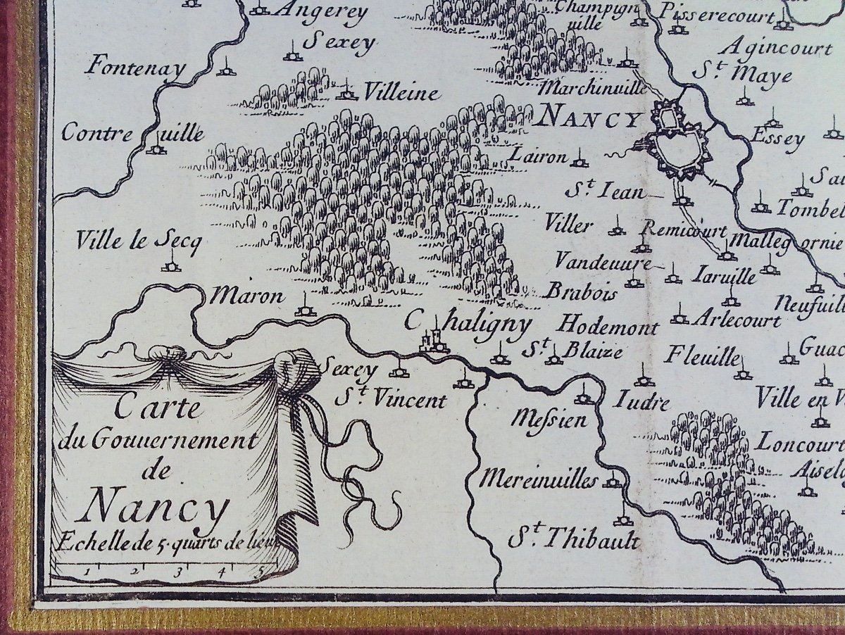 BEAULIEU (Sébastien de) - Carte du gouvernement de Nancy. Vers 1670 ; 180/233 mm-photo-2