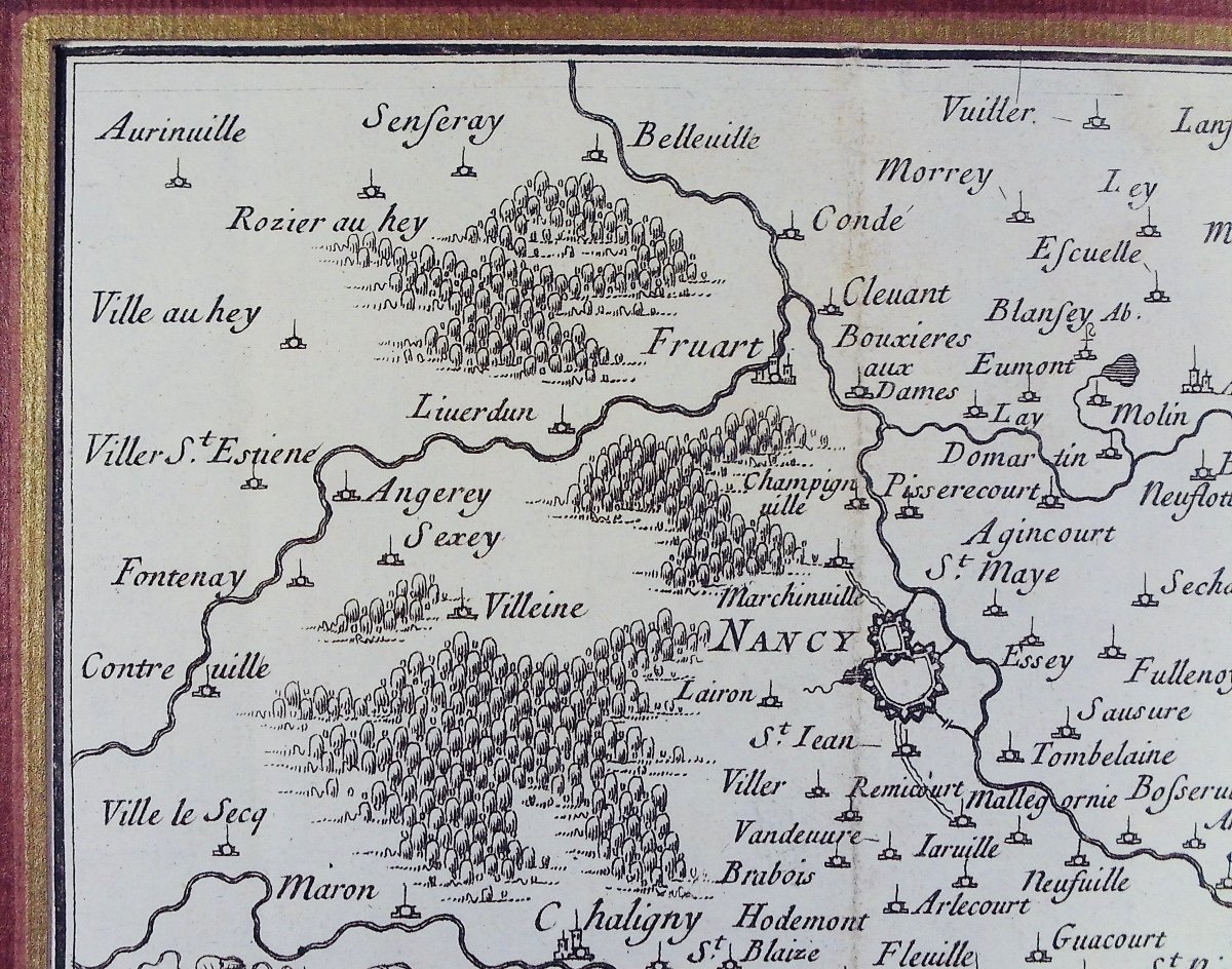 BEAULIEU (Sébastien de) - Carte du gouvernement de Nancy. Vers 1670 ; 180/233 mm-photo-3