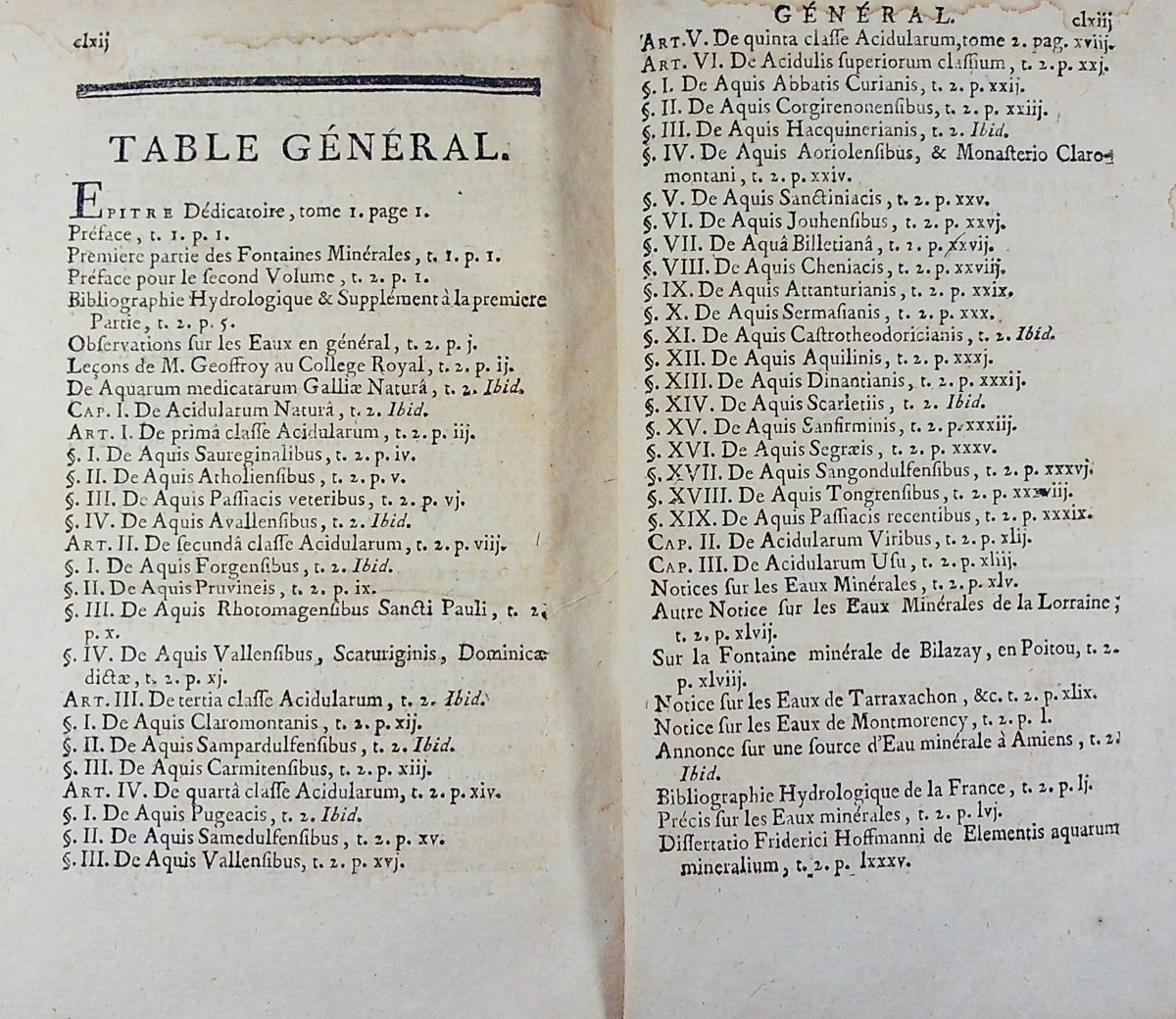 [buc'hoz (pierre-joseph)] - Dictionary Of Mineral Waters. 2 Volumes, 1775, Period Bound.-photo-5