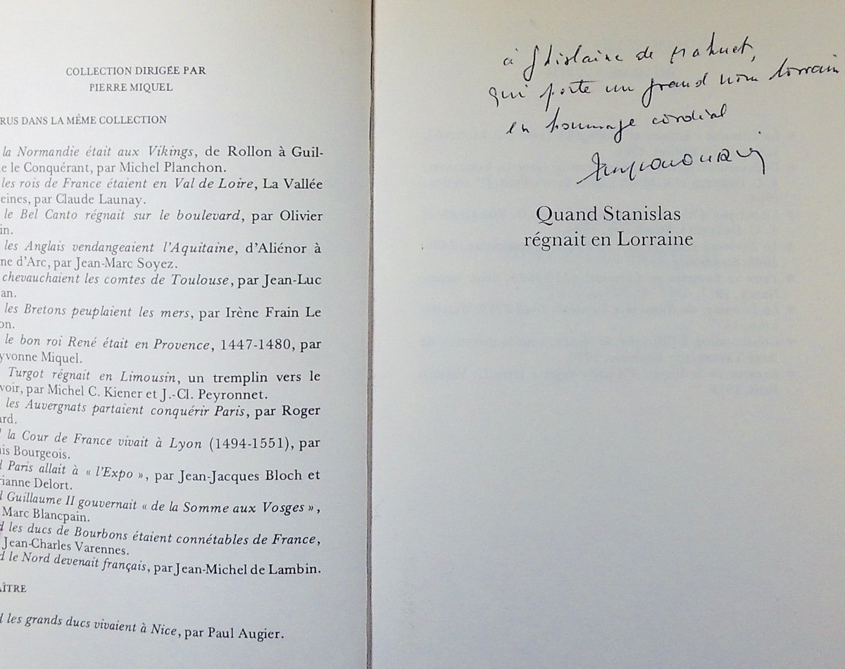 CABOURDIN - Quand Stanislas régnait en lorraine. Librairie Arthème Fayard, 1980, envoi.-photo-2