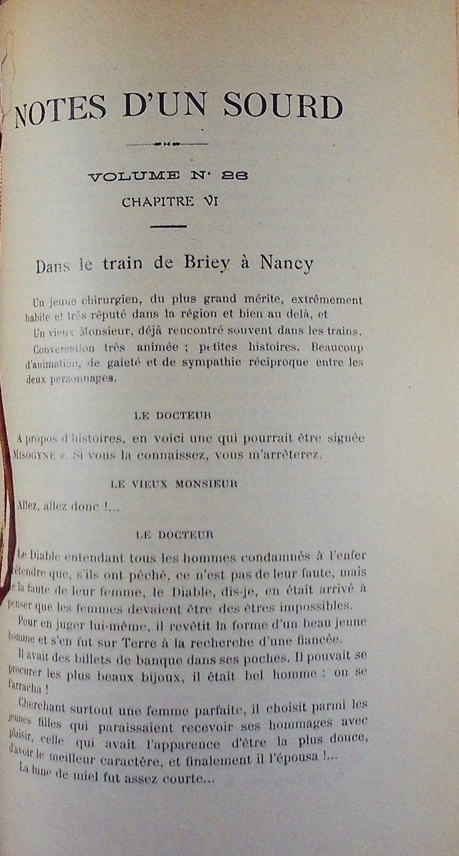 [SISYPHE, CAVALIER (Camille)] - Notes d'un sourd. Éditions Frère, vers 1880, bien relié.-photo-4