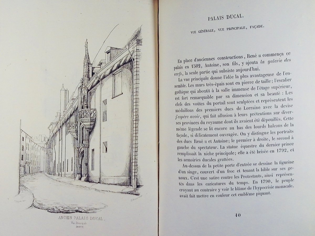 CAYON (Jean) - Monuments anciens et modernes de la ville de Nancy. 1847, cartonnage d'époque.-photo-6