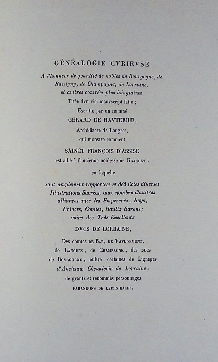 CAYON (Jean) - Généalogie curieuse de sainct François d'Assise. Cayon-Liébault, 1863.-photo-1