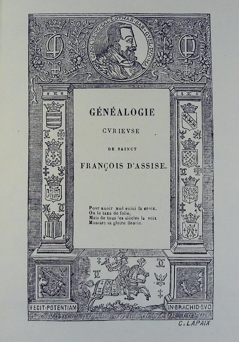 CAYON (Jean) - Généalogie curieuse de sainct François d'Assise. Cayon-Liébault, 1863.