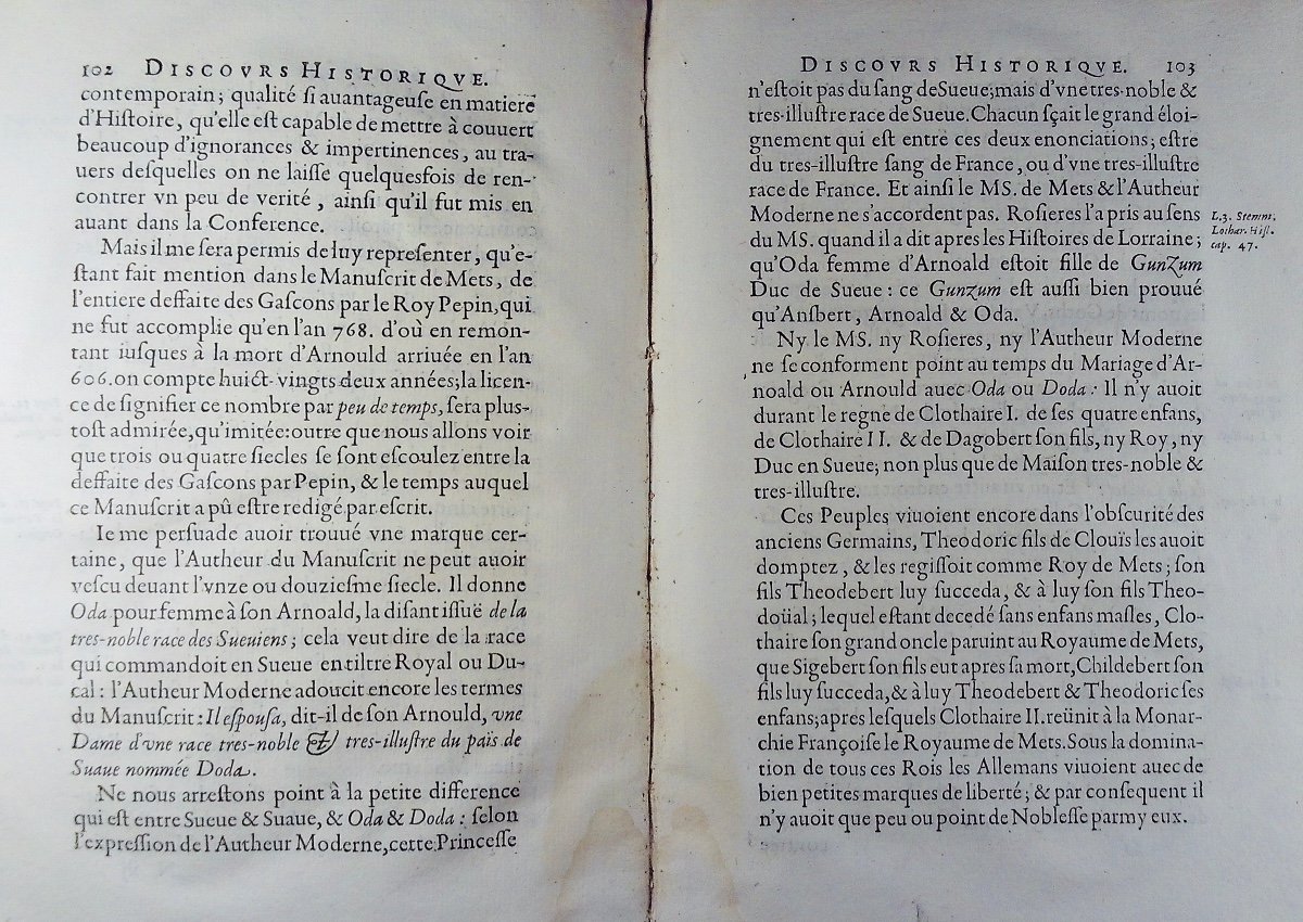 Chantereau-lefebvre - Historical Speech, Concerning The Marriage Of Ansbert. 1647, Vellum Binding-photo-1