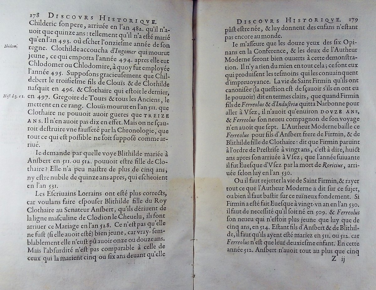 Chantereau-lefebvre - Historical Speech, Concerning The Marriage Of Ansbert. 1647, Vellum Binding-photo-2