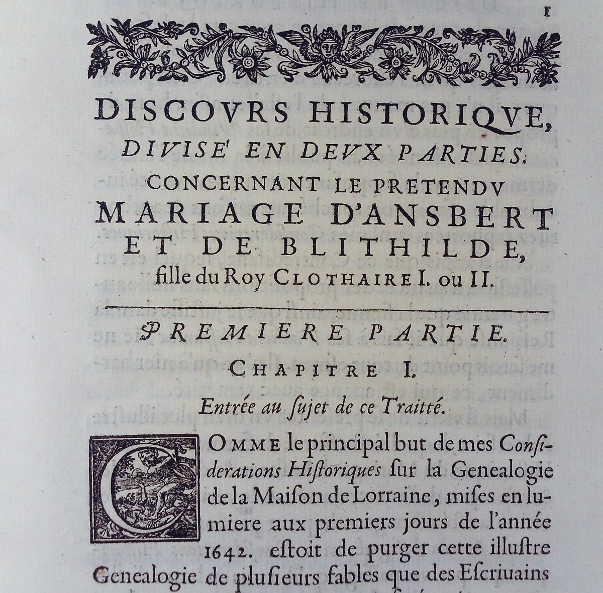 Chantereau-lefebvre - Historical Speech, Concerning The Marriage Of Ansbert. 1647, Vellum Binding-photo-5