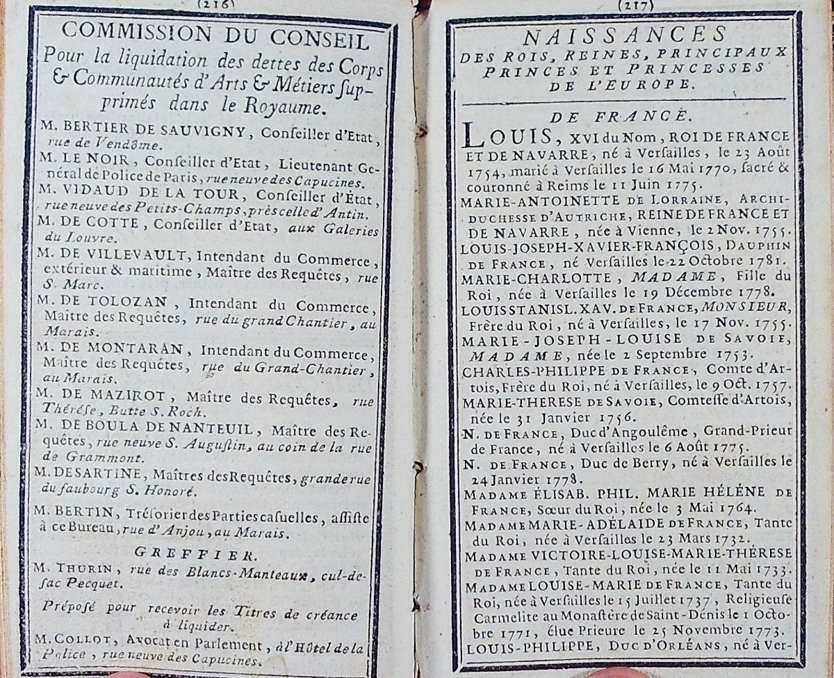 Almanac Of Lorraine And Barrois. Nancy, Chez La Veuve Charlot, 1785, Full Morocco Binding.-photo-8