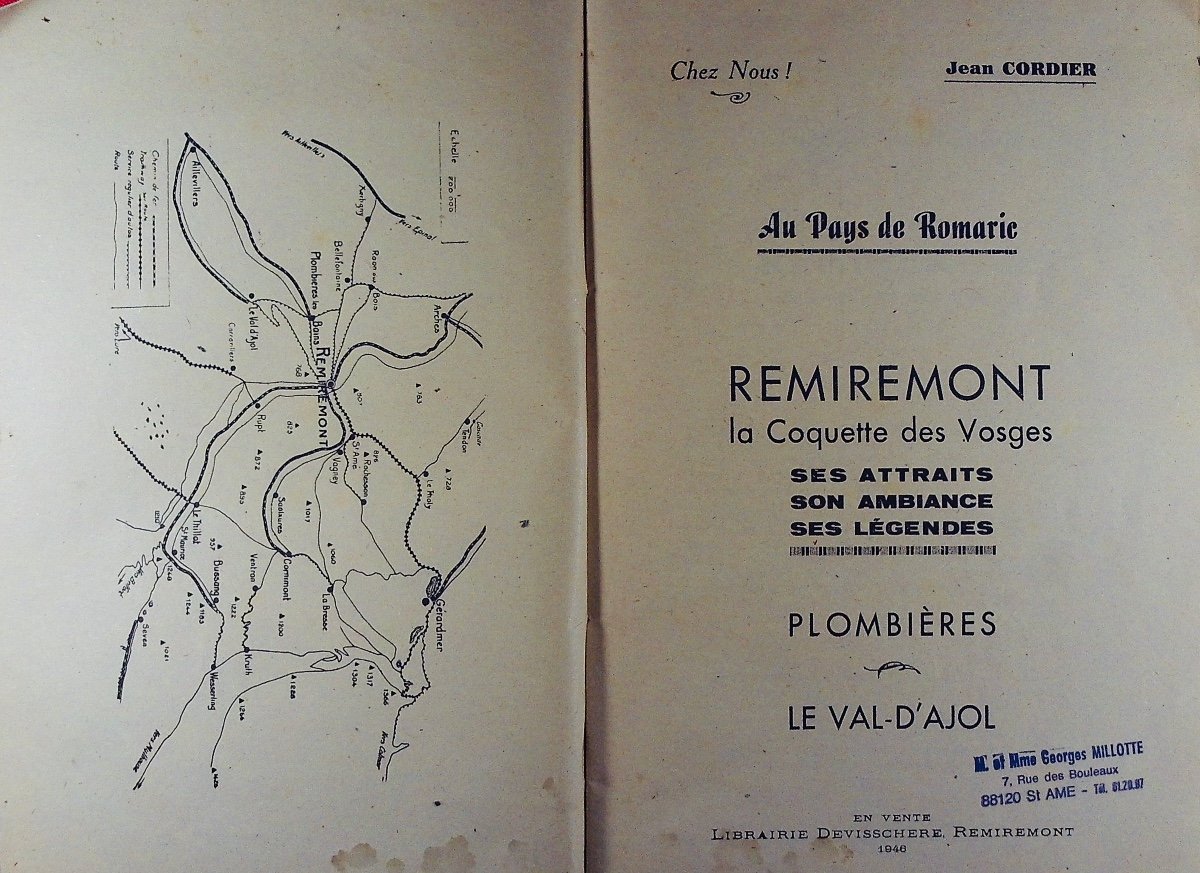 CORDIER (Jean) - Chez nous ! Au pays de Romaric. Remiremont la coquette des Vosges. 1946.-photo-3