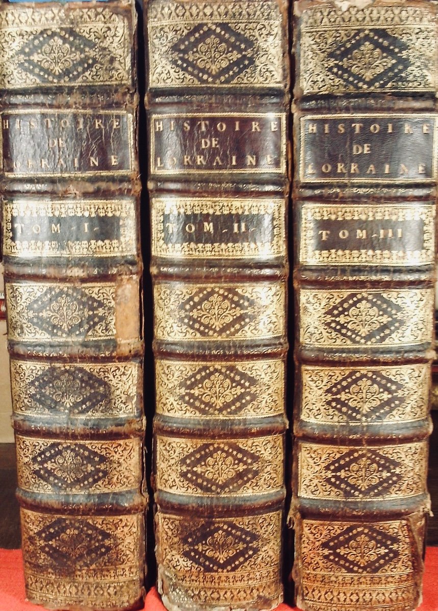 DOM CALMET (Augustin) - Histoire ecclésiastique et civile de Lorraine. 1728, 3 volumes d'époque-photo-2