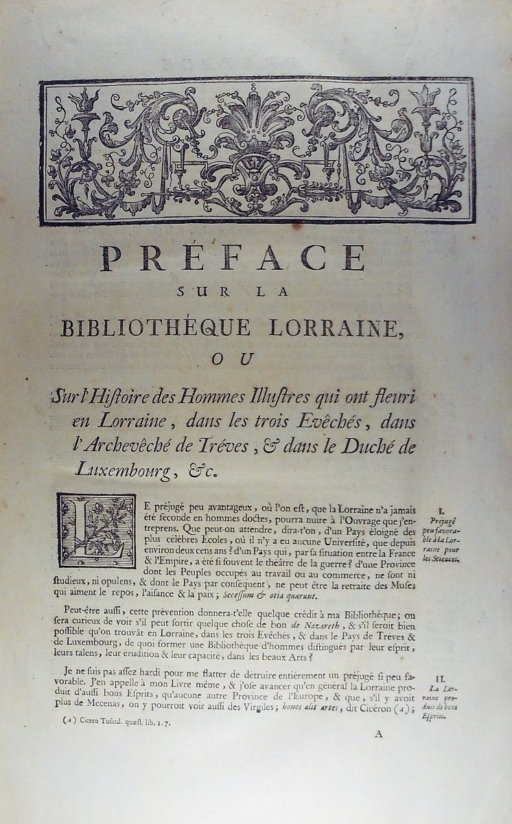 DOM CALMET - Bibliothèque Lorraine ou histoire des hommes illustres. 1751, très belle reliure.-photo-3