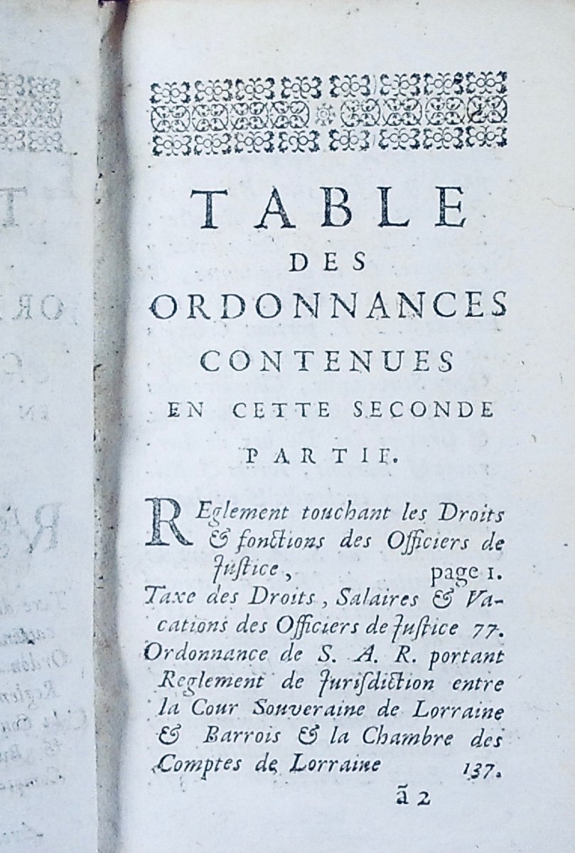 Ordonnance de Léopold I. duc de Lorraine et de Bar, &c. 1701, 2 volumes en reliure d'époque.-photo-6