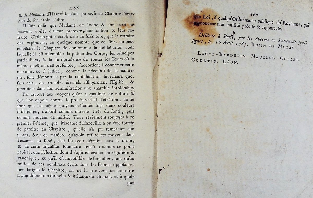 Mémoire à consulter et consultation pour le chapitre de Remiremont, Vosges. 1783, à restaurer.-photo-8