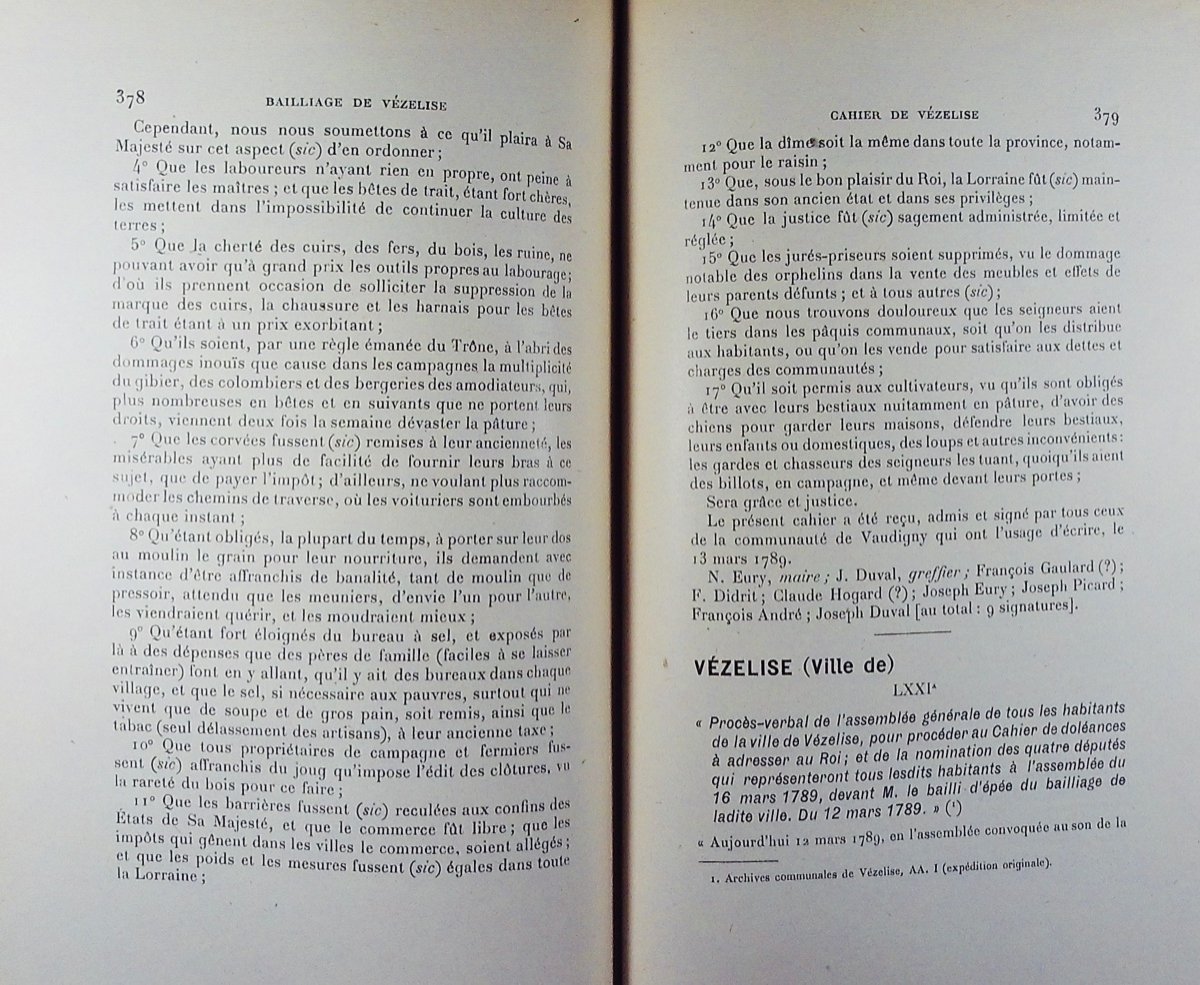 ETIENNE (Charles) - Les Cahiers de doléances du bailliage de Vézelize. 1930, relié.-photo-8