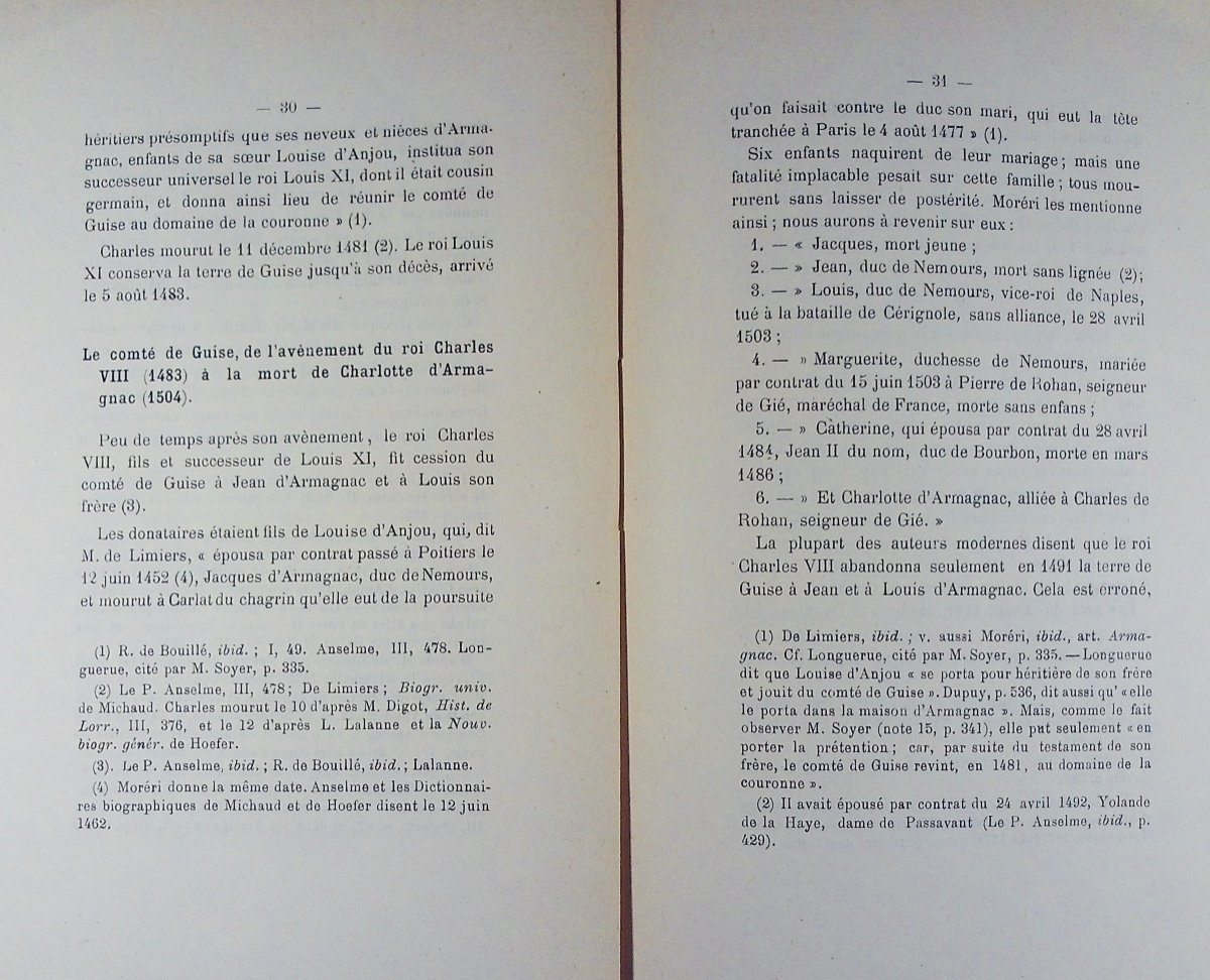 GERMAIN - René II, duc de Lorraine et le comte de Guise. Typographie de Crépin-Leblond, 1888.-photo-3