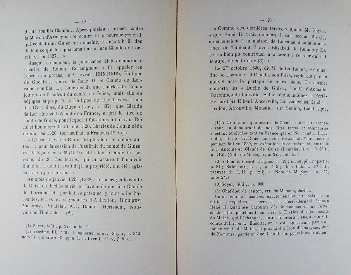 GERMAIN - René II, duc de Lorraine et le comte de Guise. Typographie de Crépin-Leblond, 1888.-photo-4