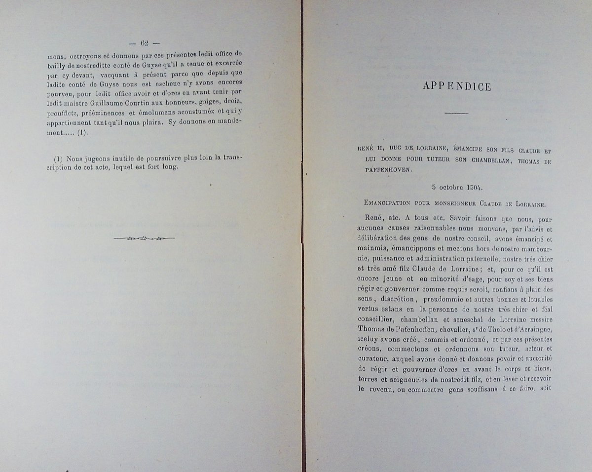 GERMAIN - René II, duc de Lorraine et le comte de Guise. Typographie de Crépin-Leblond, 1888.-photo-7