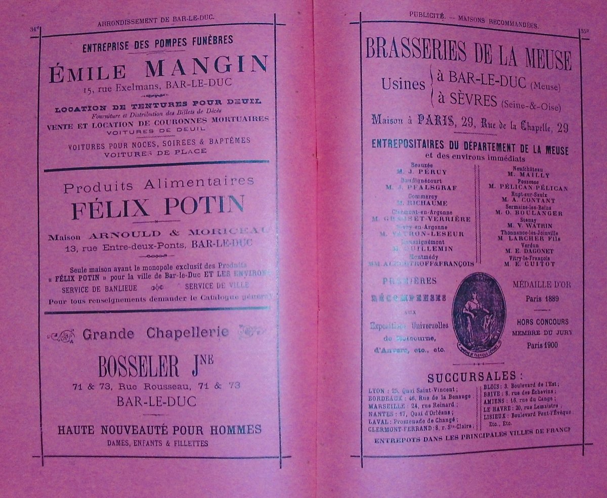 Grandveau (a.) - Directory Of The Meuse 1902. 38th Year. Contant-laguerre, 1902, Paperback.-photo-4