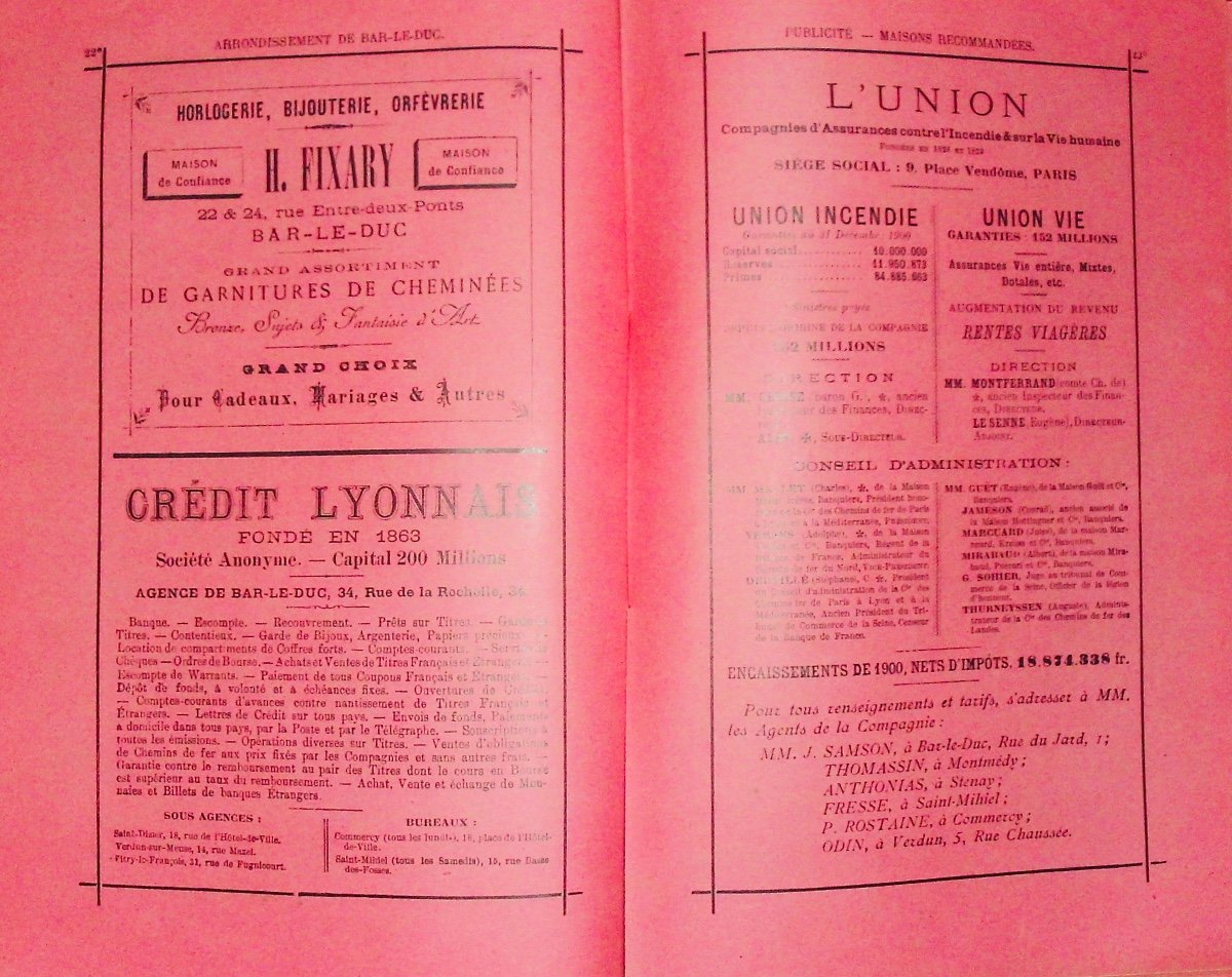 Grandveau (a.) - Directory Of The Meuse 1902. 38th Year. Contant-laguerre, 1902, Paperback.-photo-6