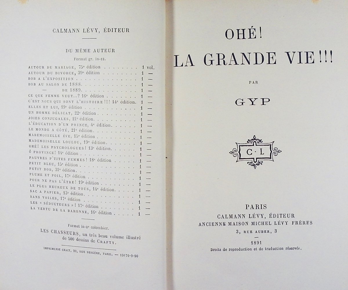 Gyp – Ahoy! The Great Life! ! !. Calmann Lévy, 1891, Purple Morocco Binding Signed Bézard.-photo-2